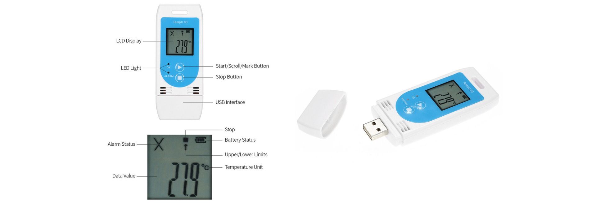 Multi-use USB Temp&RH Data Logger